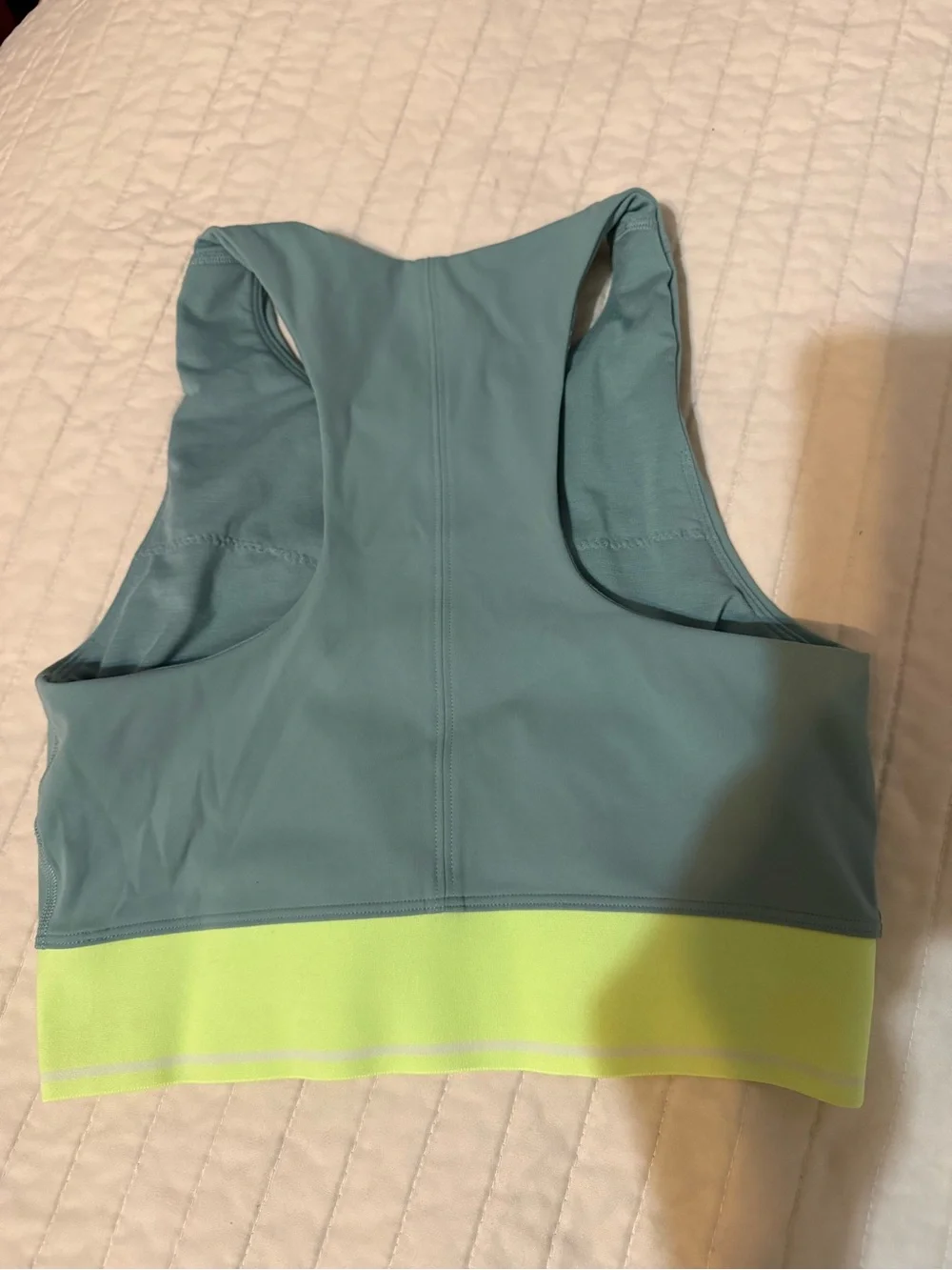Lululemon V-waisted Cropped Tennis Tank Top Bra with Neon Lime Band